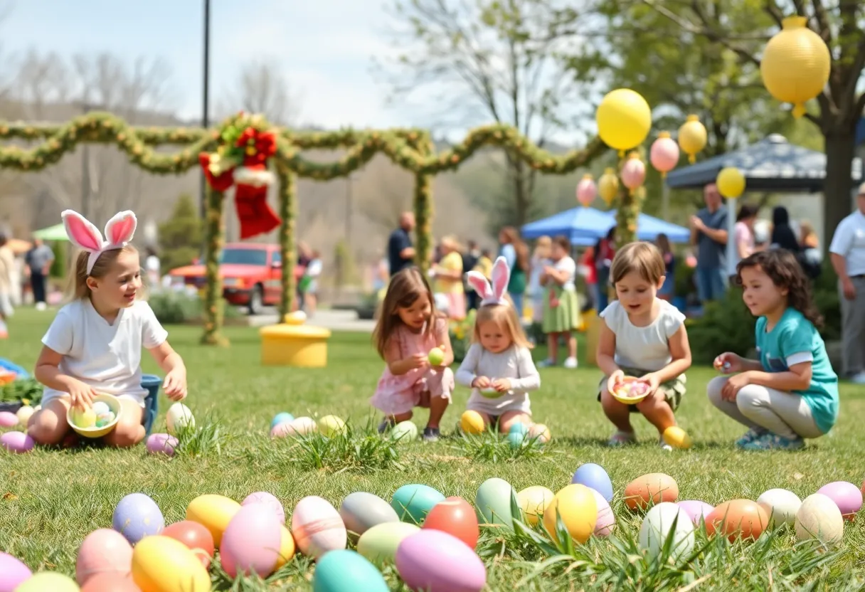 Families participating in Easter egg hunts in Chattanooga