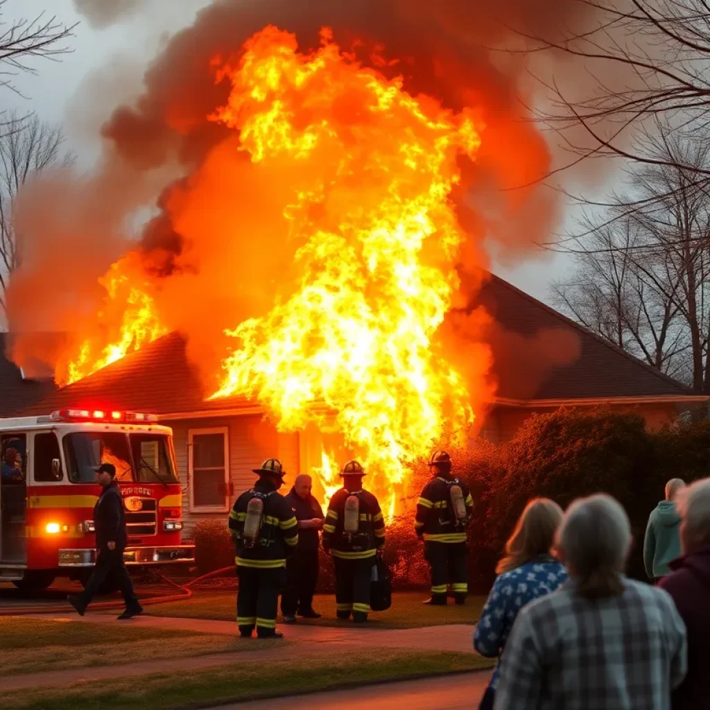 Firefighters battling a house fire in Chattanooga on Easter morning.