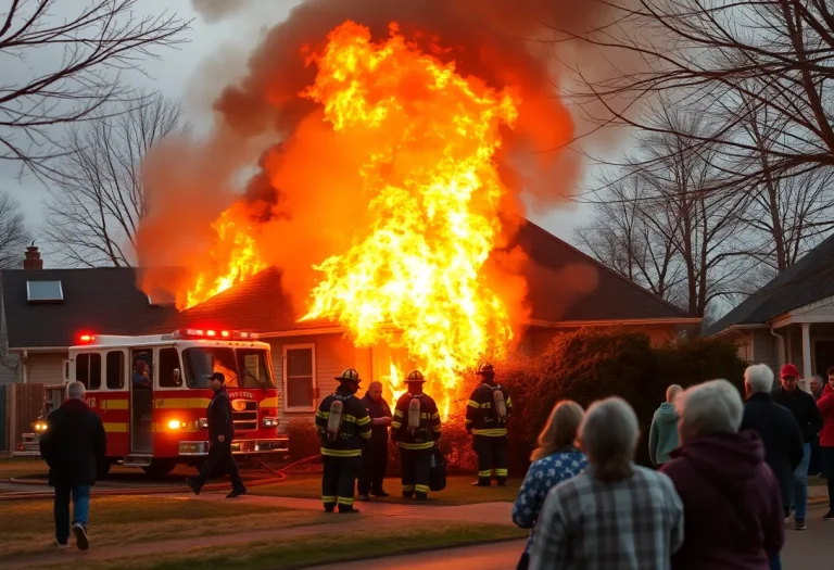 Firefighters battling a house fire in Chattanooga on Easter morning.