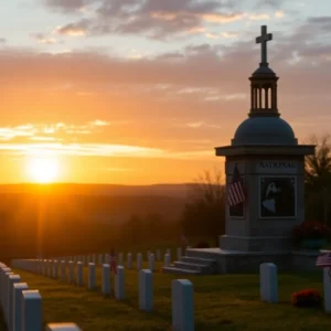 Memorial scene in Chattanooga honoring Charles Roland Wells