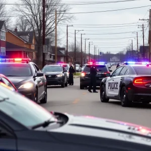 Police operation scene in Chattanooga with officers active in the community.