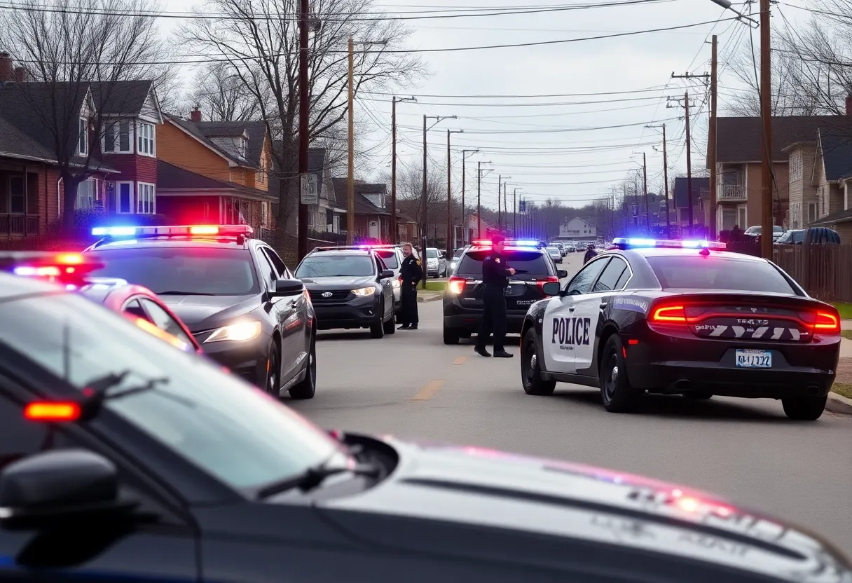 Police operation scene in Chattanooga with officers active in the community.