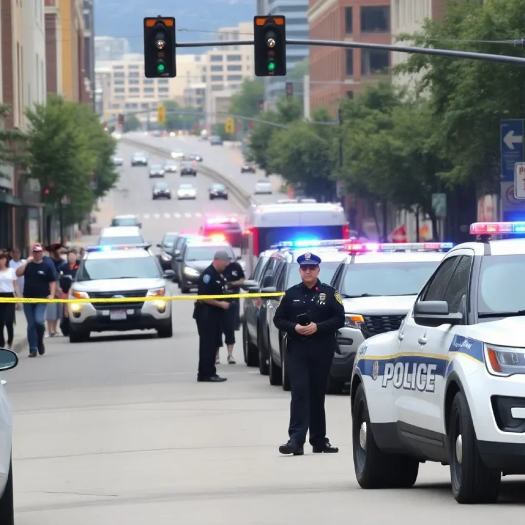 Police cordoning off Market Street in downtown Chattanooga