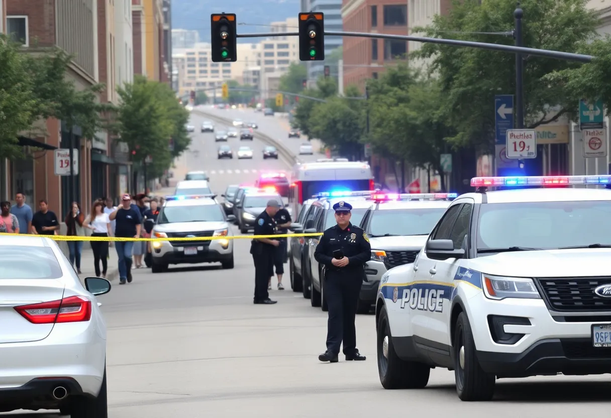Police cordoning off Market Street in downtown Chattanooga