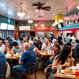 Diners enjoying food in various Chattanooga restaurants reflecting a clean and safe dining atmosphere.
