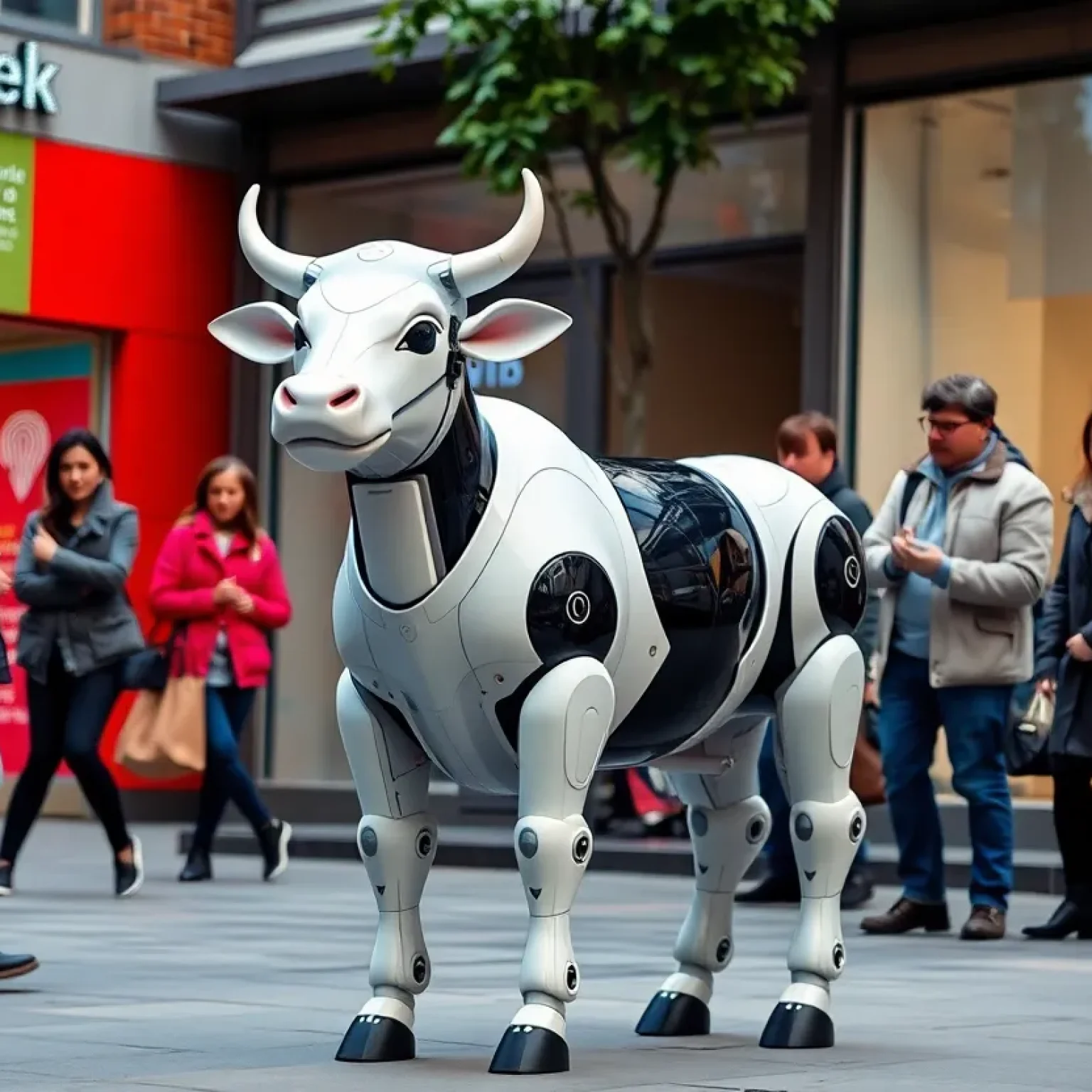 Robotic calf engaging shoppers in Chattanooga
