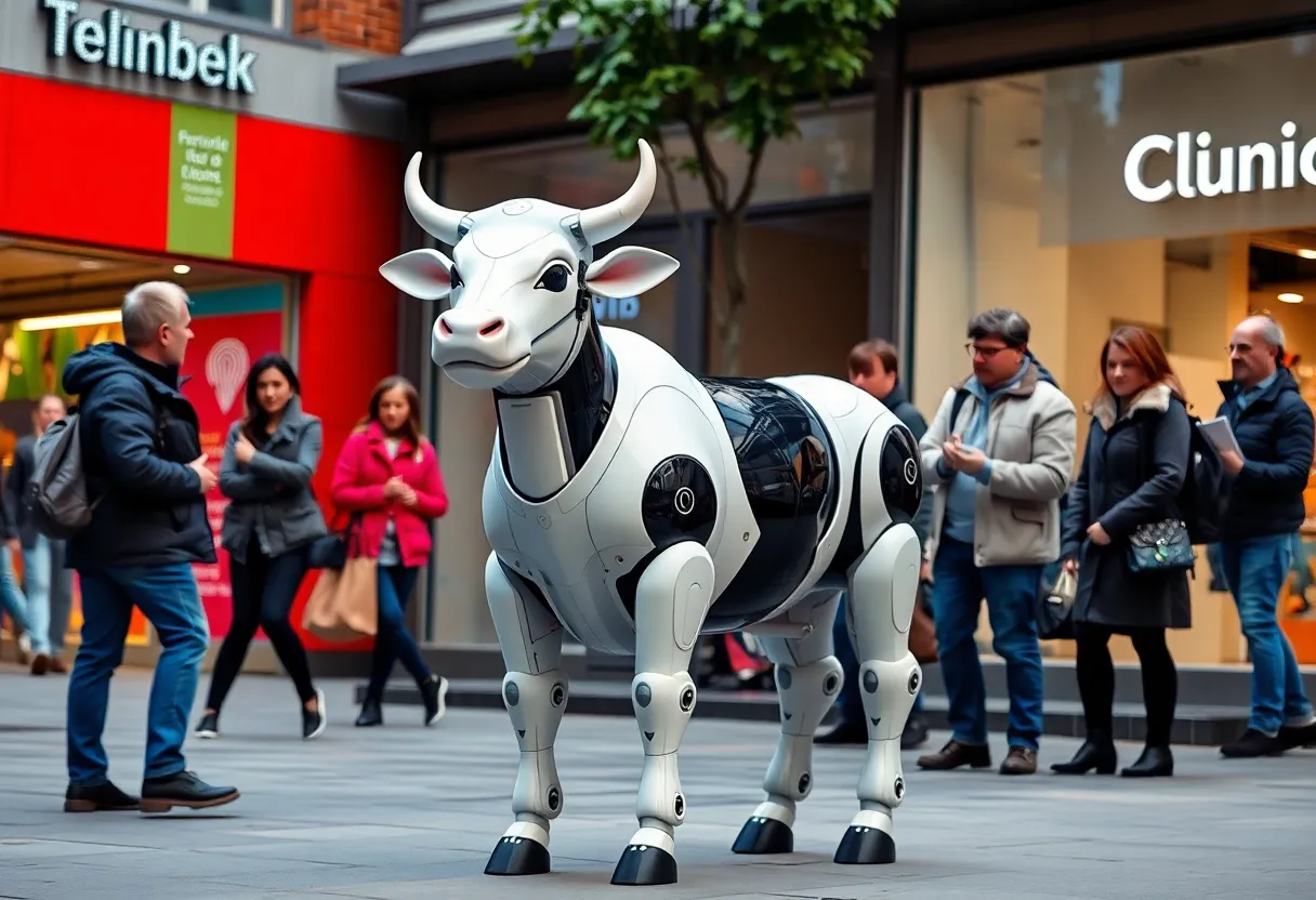 Robotic calf engaging shoppers in Chattanooga