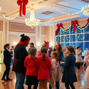 Families enjoying the festive atmosphere at the Chattanooga Ballet holiday event.