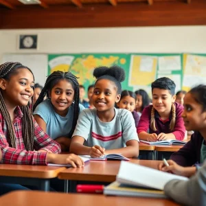 Students from various backgrounds in a classroom