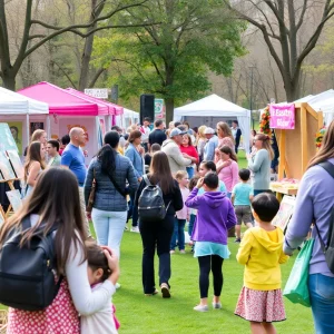 Families enjoying Easter activities in Chattanooga park