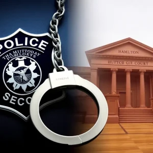 Collage representing crime and justice in Hamilton County