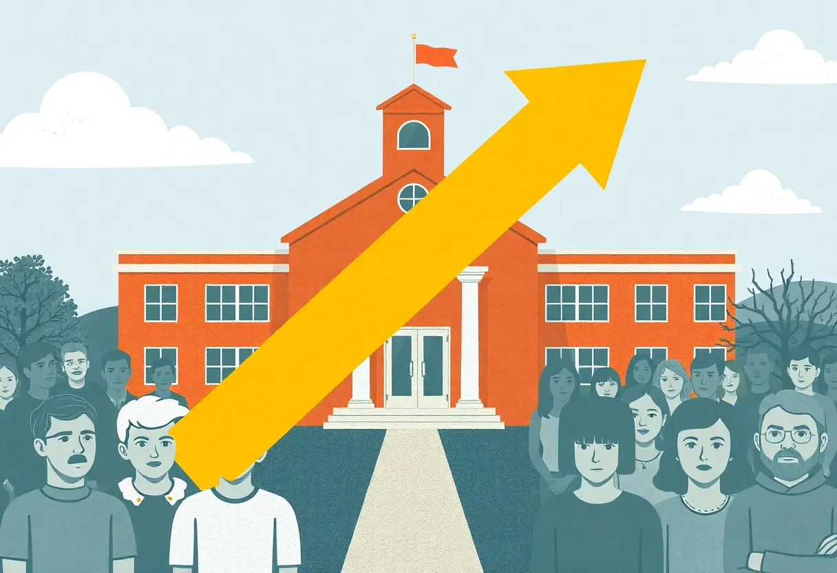 Illustration depicting budget cuts in Hamilton County Schools