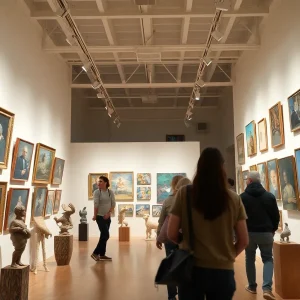 Art exhibition at Hunter Museum showcasing local and emerging artists