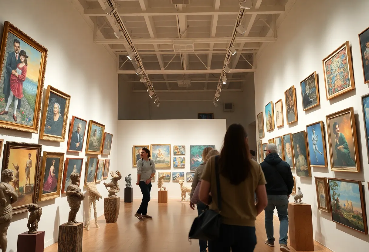 Art exhibition at Hunter Museum showcasing local and emerging artists