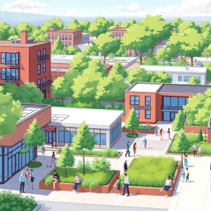 Conceptual image of Station 33, a mixed-use development in Chattanooga.