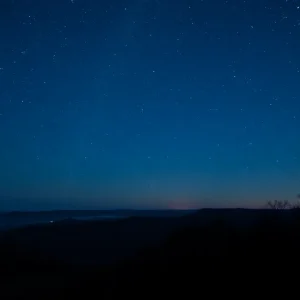 Starlit sky over Tennessee landscape