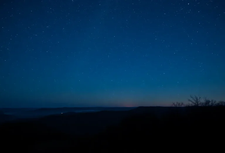 Starlit sky over Tennessee landscape