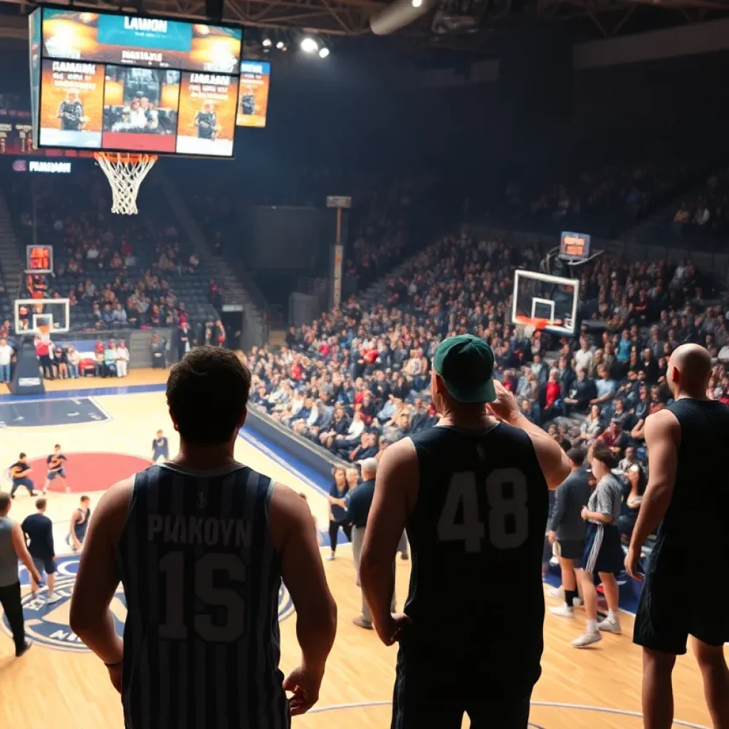 Playoff basketball game between Timberwolves and Lakers