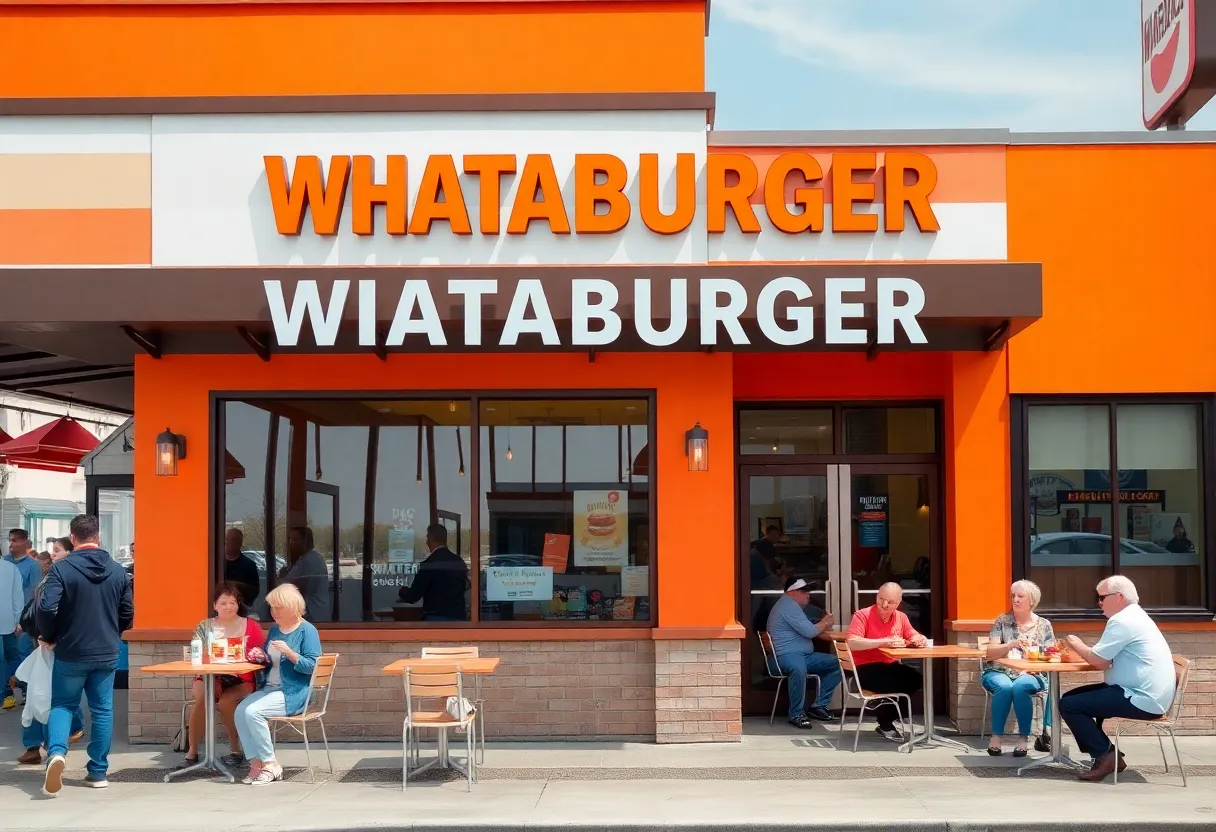 Whataburger restaurant with outdoor seating in Chattanooga