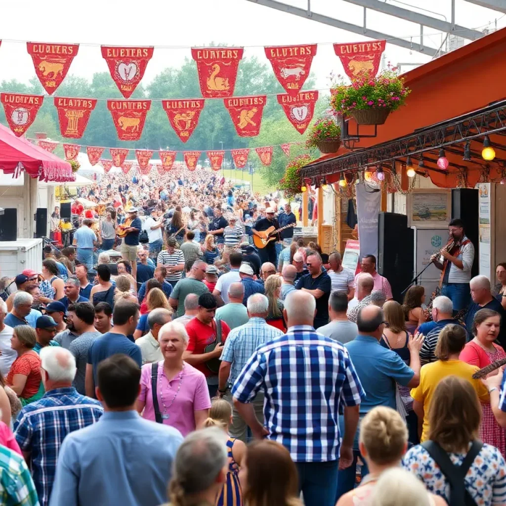 Crowd enjoying bluegrass music at festival in Chattanooga